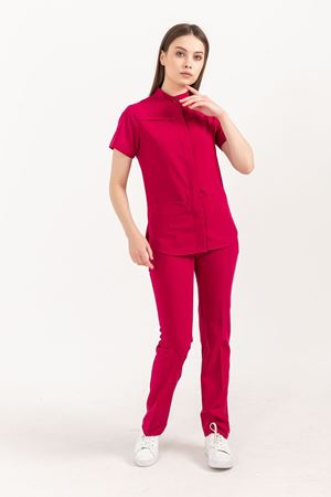 Collar Comfort Model Likralı Viskon Kadın  Takım Koyu Fuşya