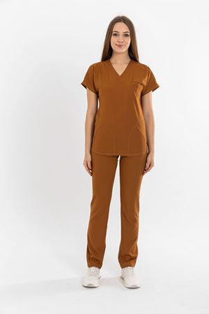 Combing Comfort Model Likralı Viskon Kadın  Takım Camel Sarı