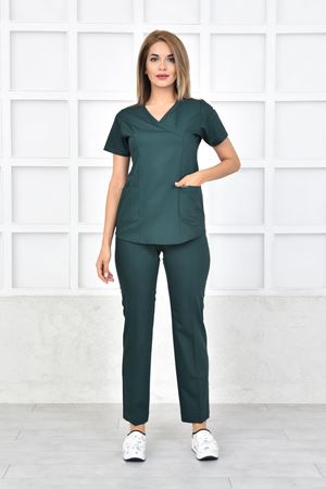 Green Model Likralı Viskon Kadın  Takım Zümrüt Yeşili