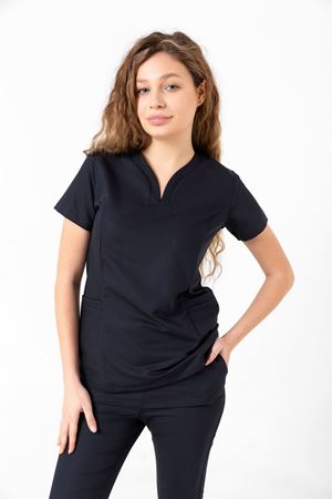 Drop Collar Model Likralı Viskon Kadın  Takım Lacivert