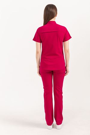 Collar Comfort Model Likralı Viskon Kadın  Takım Koyu Fuşya