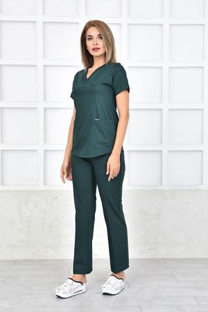 Green Model Likralı Viskon Kadın  Takım Zümrüt Yeşili