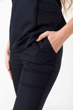 Drop Collar Model Likralı Viskon Kadın  Takım Lacivert