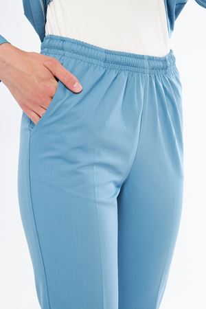 Elegance Model Likralı Viskon Kadın Tesettür Takım Bulut Mavi