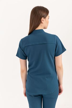 Collar Comfort Model Likralı Viskon Kadın  Tek Üst Petrol Yeşili