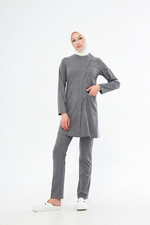 Elegance Model Santana Kadın Tesettür Takım Antrasit Gri