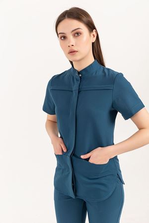 Collar Comfort Model Likralı Viskon Kadın  Takım Petrol Yeşili