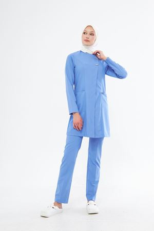 Elegance Model Likralı Viskon Kadın Tesettür Takım Mavi
