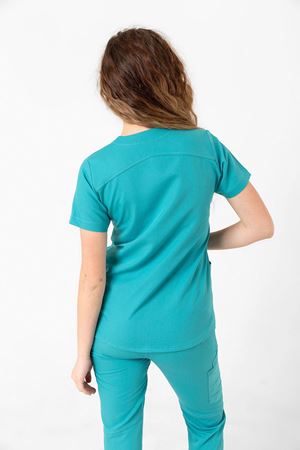 Butterfly Collar Model Likralı Viskon Kadın  Takım Turkuaz Yeşili