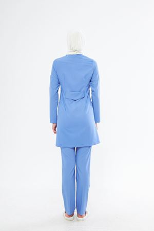 Elegance Model Likralı Viskon Kadın Tesettür Takım Mavi