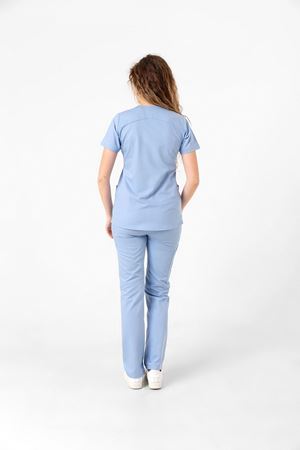 Butterfly Collar Model Likralı Viskon Kadın  Takım Bebe Mavi