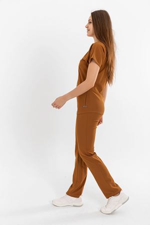 Combing Comfort Model Likralı Viskon Kadın  Takım Camel Sarı