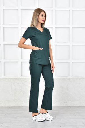 Green Model Likralı Viskon Kadın  Takım Zümrüt Yeşili