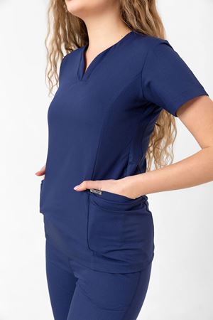 Drop Collar Model Likralı Viskon Kadın  Takım İndigo