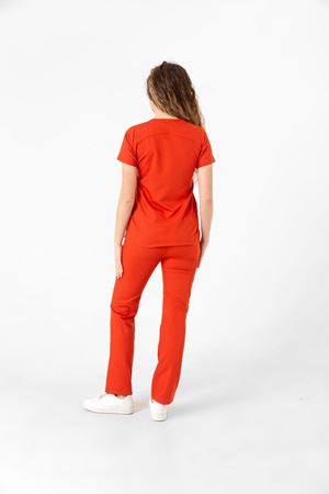 Butterfly Collar Model Likralı Viskon Kadın  Takım Turuncu