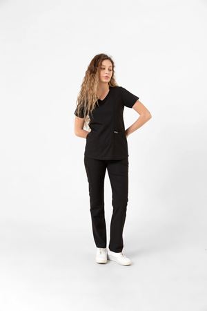 Butterfly Collar Model Likralı Viskon Kadın  Takım Siyah