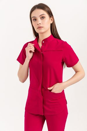 Collar Comfort Model Likralı Viskon Kadın  Takım Koyu Fuşya