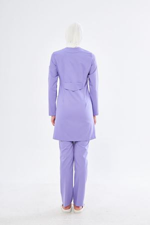 Elegance Model Likralı Viskon Kadın Tesettür Takım Lila
