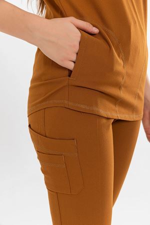 Combing Comfort Model Likralı Viskon Kadın  Takım Camel Sarı