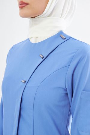 Elegance Model Likralı Viskon Kadın Tesettür Takım Mavi