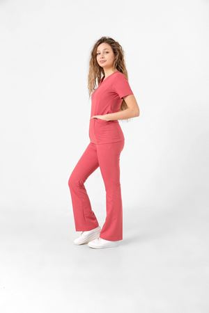 Drop Collar Model Likralı Viskon Kadın  Takım Gül Kurusu