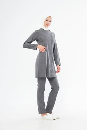 Elegance Model Santana Kadın Tesettür Takım Antrasit Gri
