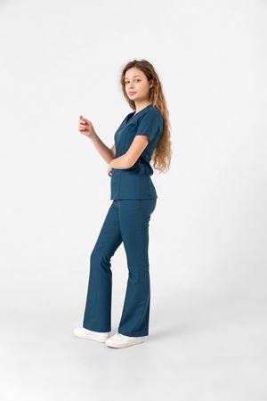 Drop Collar Model Likralı Viskon Kadın  Takım Petrol Yeşili