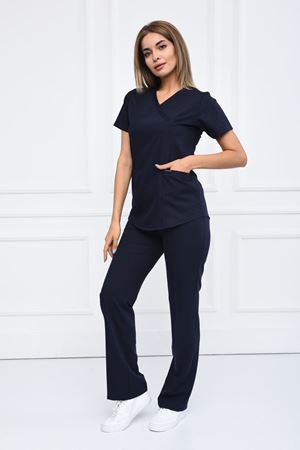 Green Model Likralı Viskon Kadın  Takım Lacivert