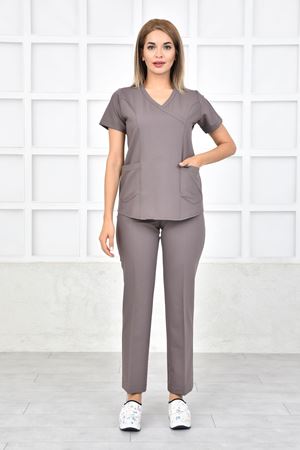 Green Model Likralı Viskon Kadın  Takım Koyu Bey