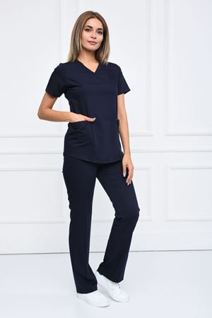 Green Model Likralı Viskon Kadın  Takım Lacivert