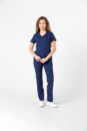 Butterfly Collar Model Likralı Viskon Kadın  Takım İndigo