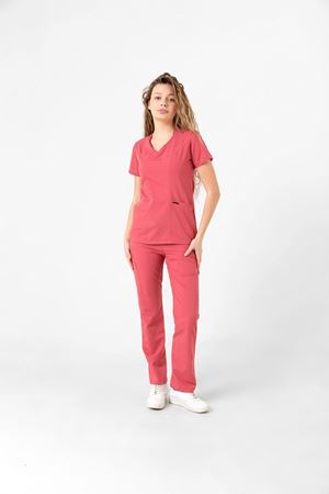 Butterfly Collar Model Likralı Viskon Kadın  Takım Gül Kurusu