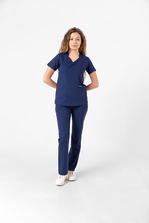 Butterfly Collar Model Likralı Viskon Kadın  Takım İndigo