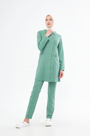 Elegance Model Likralı Viskon Kadın Tesettür Takım Küf Yeşili