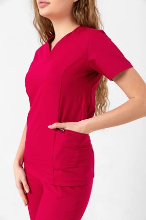 Drop Collar Model Likralı Viskon Kadın  Takım Koyu Fuşya