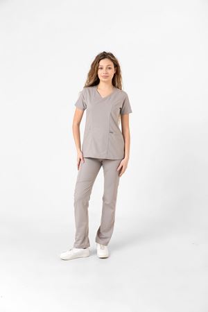 Butterfly Collar Model Likralı Viskon Kadın  Takım Kum Gri