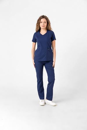 Butterfly Collar Model Likralı Viskon Kadın  Takım İndigo