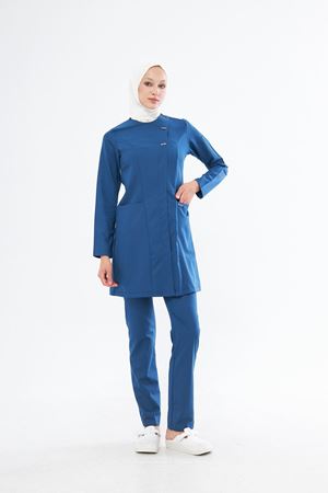 Elegance Model Likralı Viskon Kadın Tesettür Takım Petrol Mavi