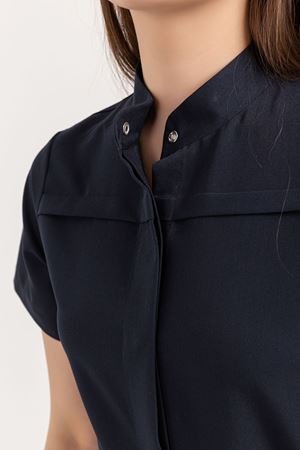 Collar Comfort Model Likralı Viskon Kadın  Tek Üst Lacivert