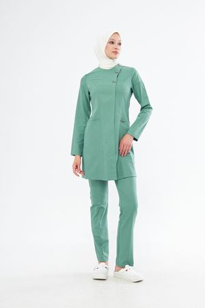 Elegance Model Likralı Viskon Kadın Tesettür Takım Küf Yeşili