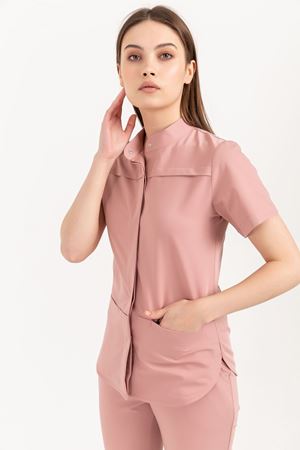 Collar Comfort Model Likralı Viskon Kadın  Tek Üst Pudra