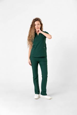 Drop Collar Model Likralı Viskon Kadın  Takım Zümrüt Yeşili