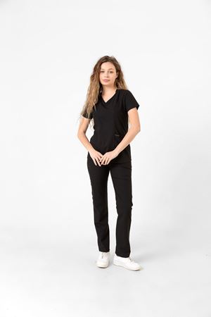 Butterfly Collar Model Likralı Viskon Kadın  Takım Lacivert