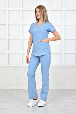 Green Model Likralı Viskon Kadın  Takım Bulut Mavi