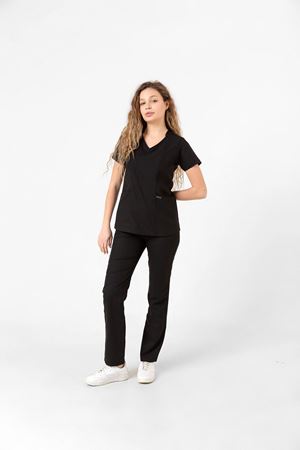 Butterfly Collar Model Likralı Viskon Kadın  Takım Lacivert