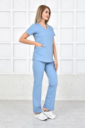 Green Model Likralı Viskon Kadın  Takım Bulut Mavi