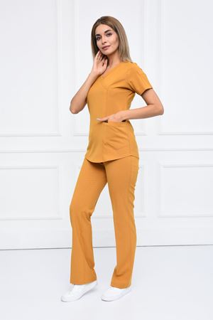 Green Model Likralı Viskon Kadın  Takım Turuncu