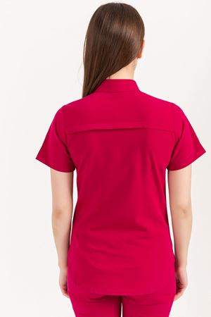 Collar Comfort Model Likralı Viskon Kadın  Tek Üst Koyu Fuşya