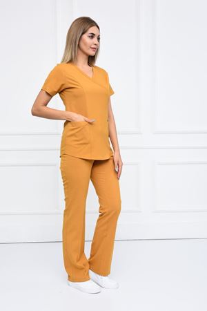Green Model Likralı Viskon Kadın  Takım Turuncu
