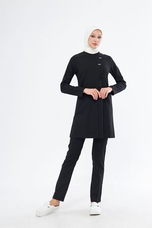 Elegance Model Likralı Viskon Kadın Tesettür Takım Siyah